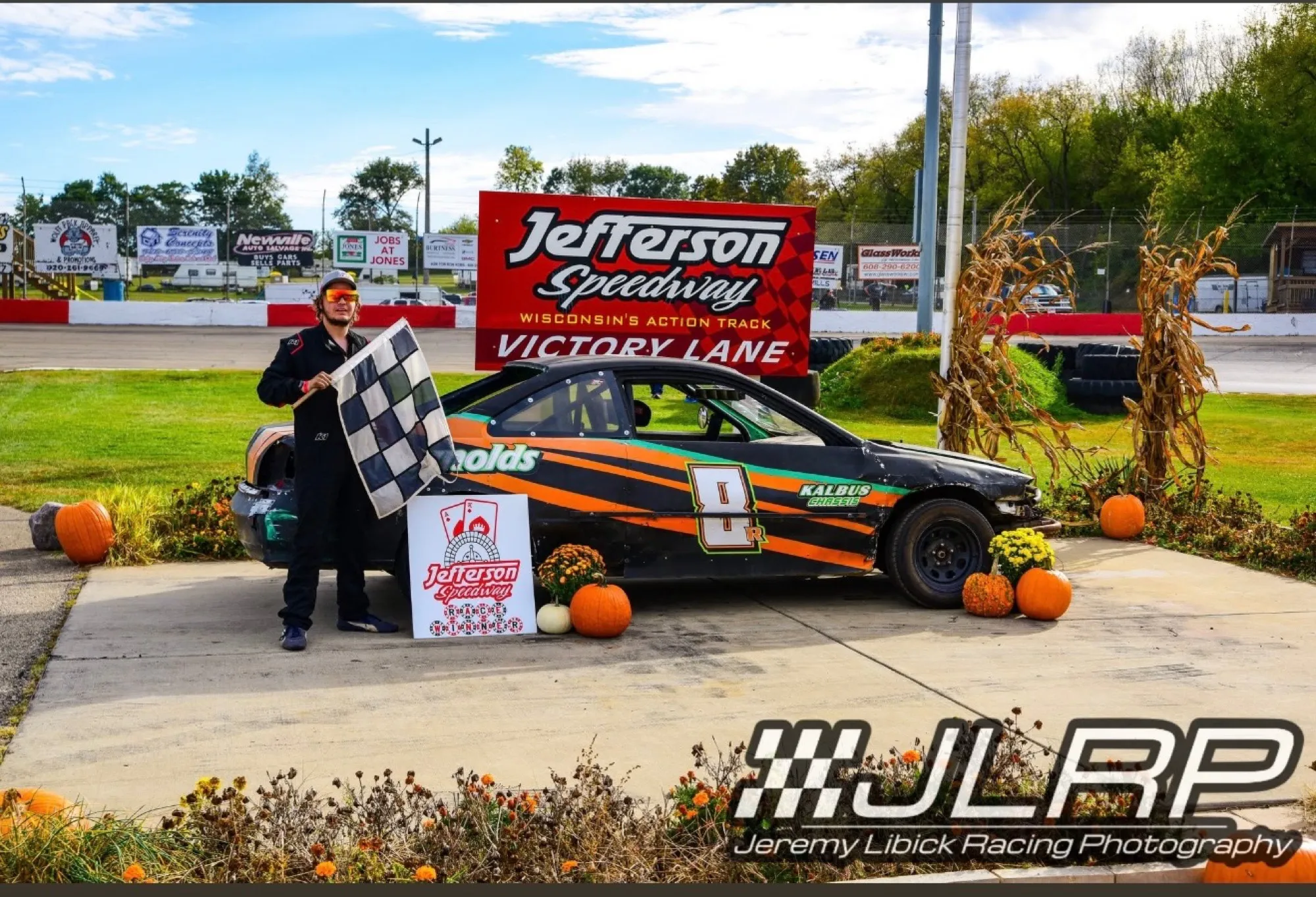 Black Jack Brackets win in the Reynolds #8, Jefferson Speedway 2025 · Photo: Jeremy Libick Racing Photography